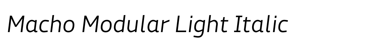 Macho Modular Light Italic